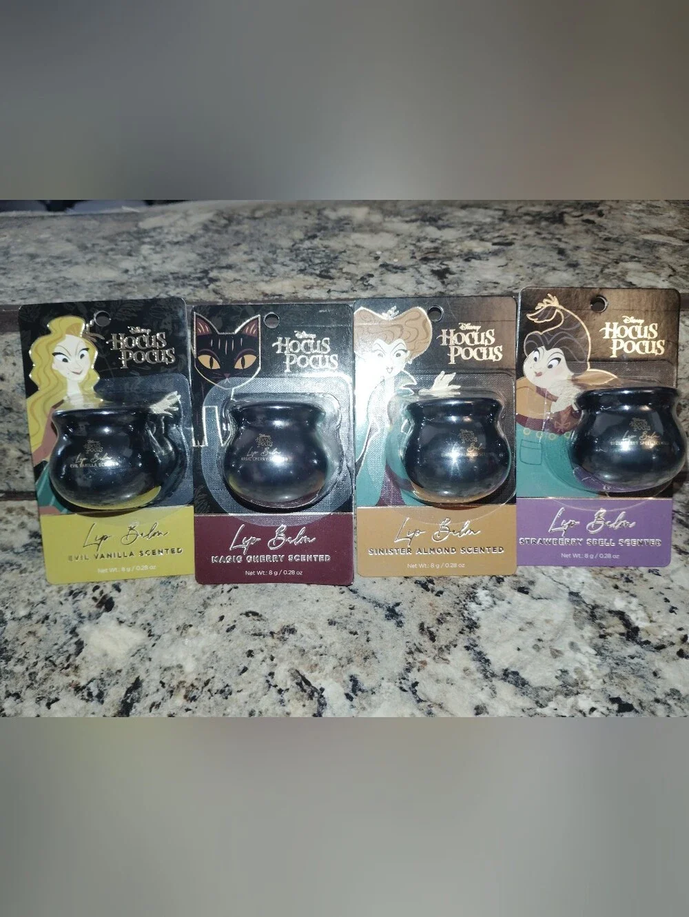Disney Hocus Pocus Lip Balm Cauldrons - Black with Colorful Packaging Accents